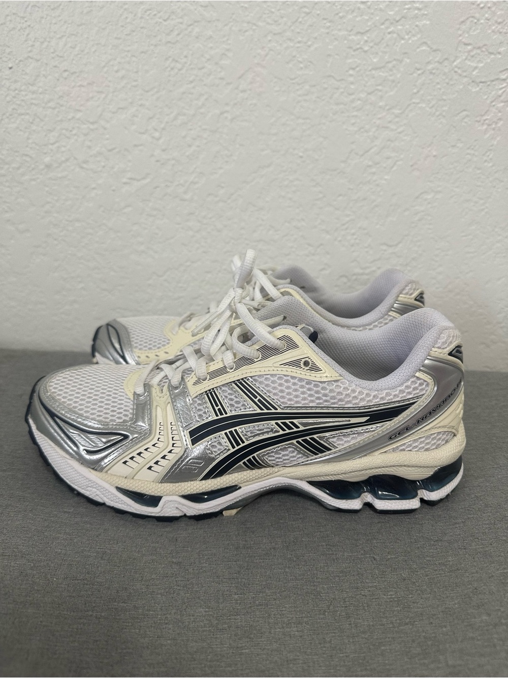ASICS Gel Kayano 14 white & cream sneakers #running #gelkayano